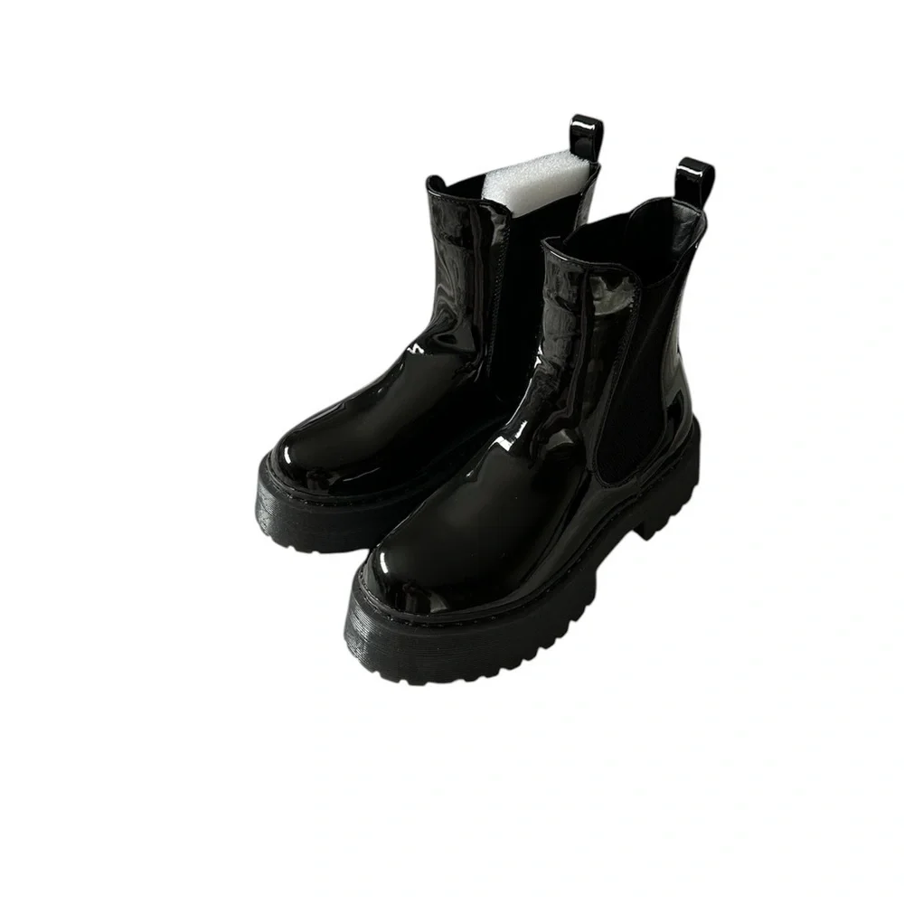 Women's Patent Leather Platform Chelsea Boots size 8